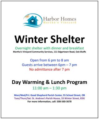 Winter Shelter and Warming Center Info